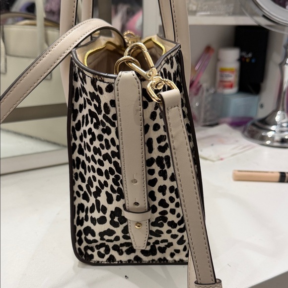 Michael Kors Cream and Black Animal Print Satchel - Picture 5 of 7